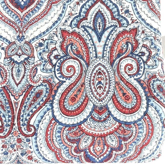 New Williamstown Paisley cotton Queen Quilt red white blue Americana boho - Picture 5 of 6